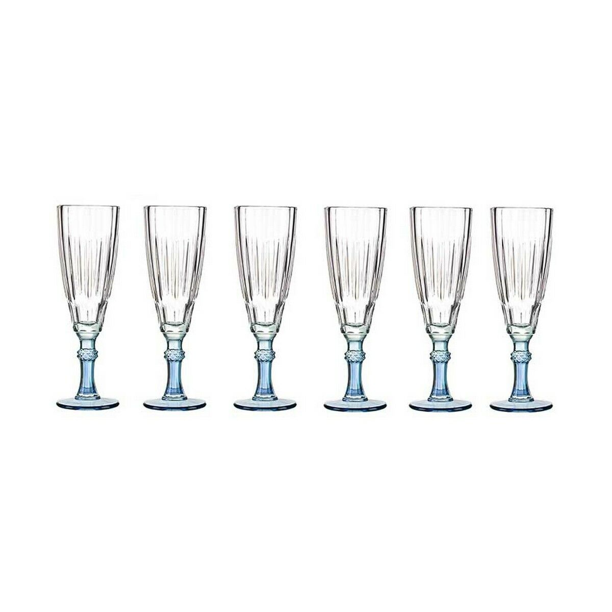 Calice da champagne Vivalto Exotic Azzurro Cristallo 170 ml (6 Unità) - Image 3