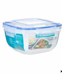 Porta pranzo Ermetico Leknes Trasparente Plastica Quadrato 2,4 L (12 Unità)