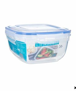 Porta pranzo Ermetico Leknes Trasparente polipropilene Quadrato 1,5 L (12 Unità)