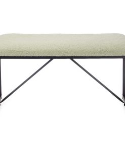 Panca Gift Decor Verde Metallo Stoffa 81 x 42 x 38 cm