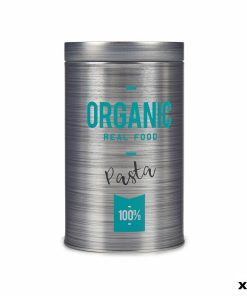 Barattolo in Metallo Kinvara Organic Grigio Latta 10,4 x 18,2 x 10,4 cm Pasta (24 Unità)