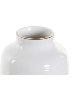 Vaso DKD Home Decor Bianco Gres Pompon 12 x 12 x 24 cm