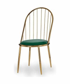 Sedia Gift Decor Verde Dorato Poliestere Ferro 48 x 95,5 x 48 cm Barre (2 Unità)
