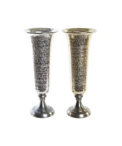 Vaso DKD Home Decor 20 x 20 x 51 cm Argentato Dorato Alluminio Moderno (2 Unità)