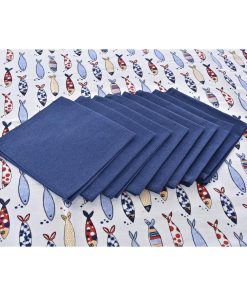 Set biancheria da tavola DKD Home Decor 150 x 250 x 0,5 cm Rosso Azzurro Bianco (2 Unità)