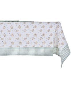 Set biancheria da tavola DKD Home Decor Fiori Verde 150 x 150 x 0,5 cm