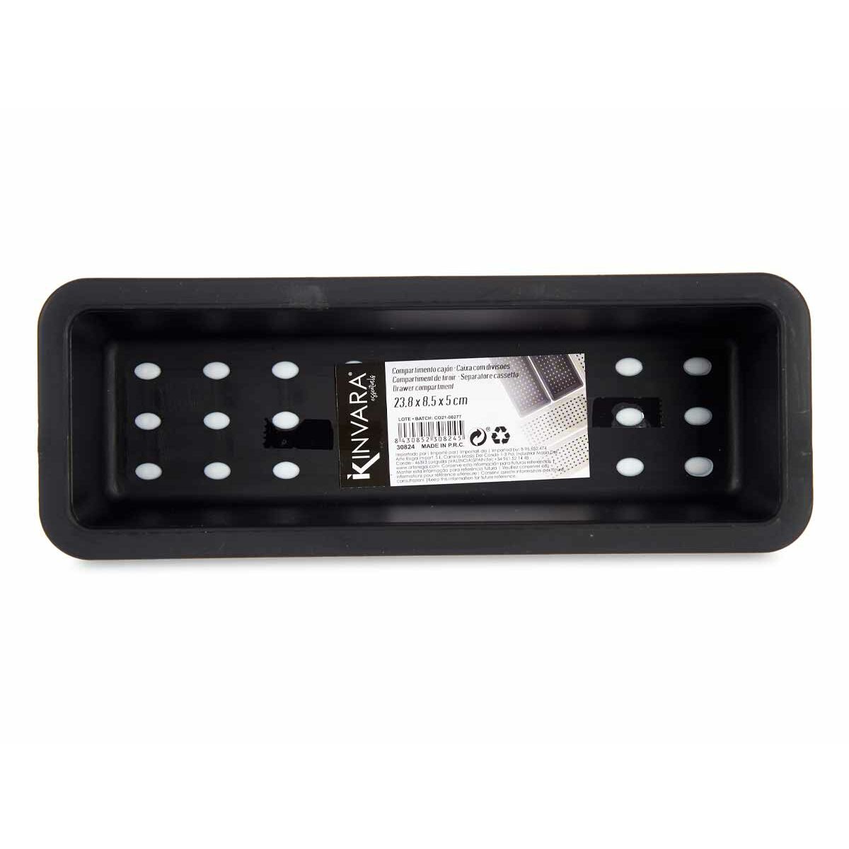 Vassoio Portaposate Kinvara CN18819 Bianco Nero Caucciù polipropilene 8,5 x 5 x 24 cm (36 Unità)
