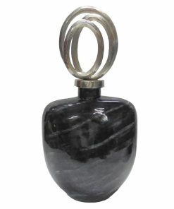 Vaso DKD Home Decor Cristallo Argentato Nero Alluminio Moderno (23 x 13 x 41 cm)