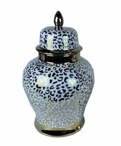 Vaso DKD Home Decor Porcellana Dorato Bianco Coloniale (25 x 25 x 40 cm)