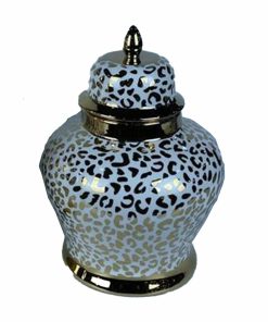 Vaso DKD Home Decor Porcellana Dorato Bianco Coloniale (22 x 22 x 30 cm)
