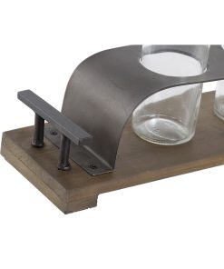 Vaso DKD Home Decor Marrone Nero Metallo Cristallo 45 x 11 x 22 cm (3 Pezzi)