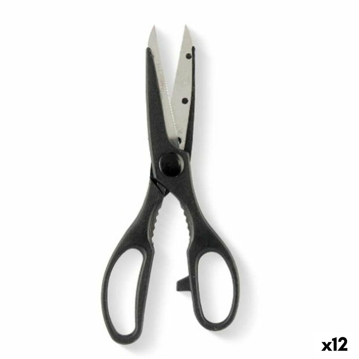Forbicine Kinvara KN0194 Nero Argentato Acciaio inossidabile 7,5 x 21 x 1 cm (12 Unità)