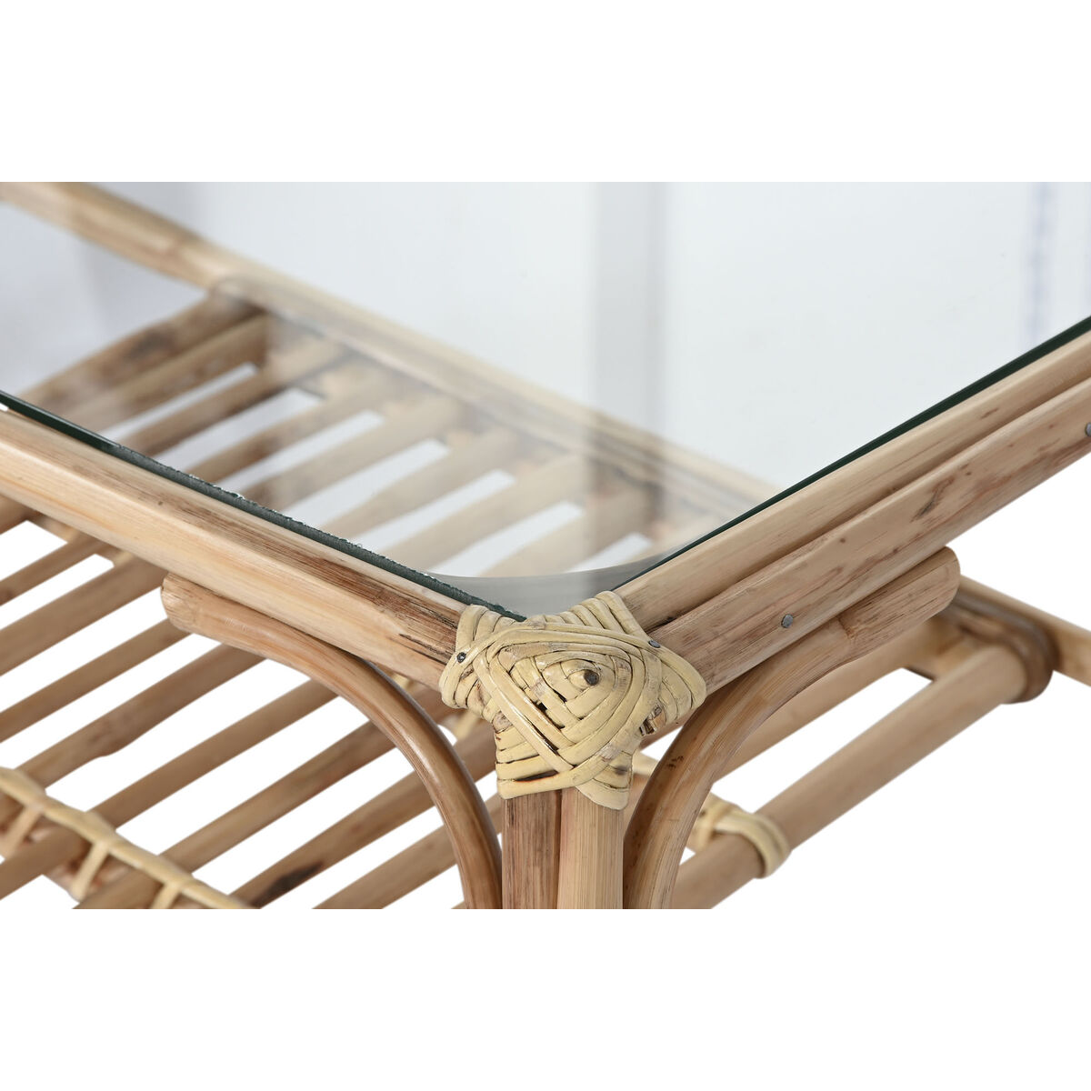 Tavolino da Caffè Home ESPRIT Naturale Bambù Rattan 76 x 46 x 40 cm