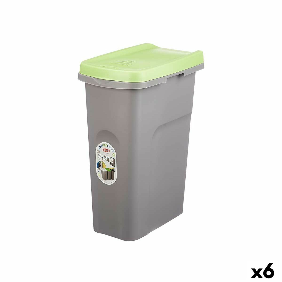 Cestino Stefanplast Verde Grigio Plastica 25 L (6 Unità) - Image 5