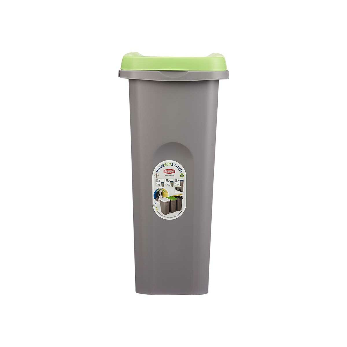 Cestino Stefanplast Verde Grigio Plastica 25 L (6 Unità) - Image 4