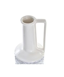 Vaso DKD Home Decor 14 x 14 x 45 cm Porcellana Azzurro Bianco Mediterraneo