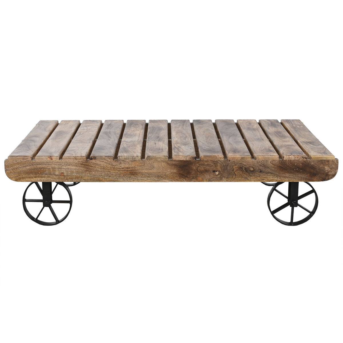 Tavolino da Caffè Home ESPRIT Nero Naturale Metallo Legno di mango 130 x 80 x 32 cm