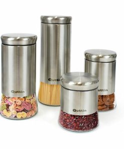 Barattolo Quttin Acciaio Vetro 11,5 x 11,5 x 23,5 cm (12 Unità) (1700 ml)