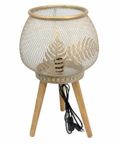 Lampada da tavolo DKD Home Decor Dorato Metallo Legno (33 x 33 x 51 cm)