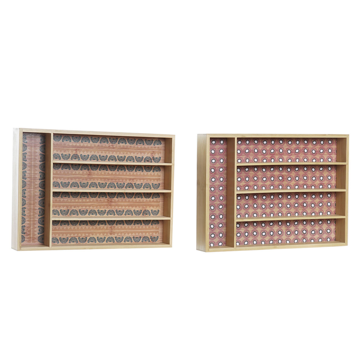 Vassoio Portaposate DKD Home Decor Bambù Coloniale Africano 25,5 x 35,5 x 5 cm (2 Unità)