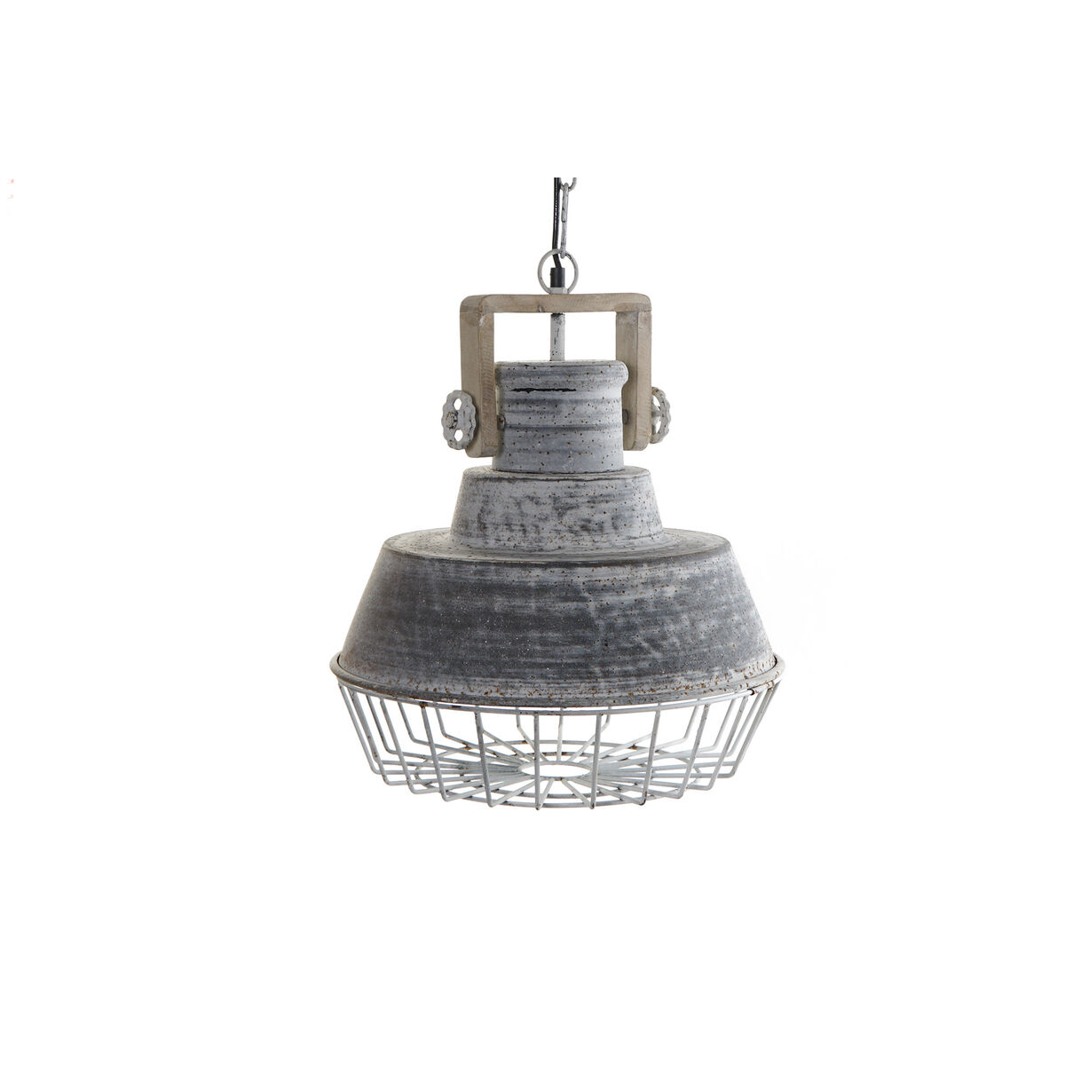 Lampadario Home ESPRIT Grigio Legno Metallo Ferro 25 W 39 x 39 x 45 cm - Image 5