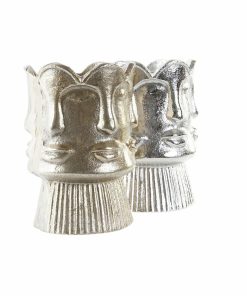 Vaso DKD Home Decor Dorato Viso Champagne Argentato Alluminio Moderno 12 x 12 x 17 cm (2 Unità)