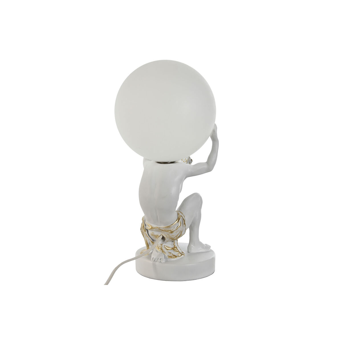 Lampada da tavolo Home ESPRIT Bianco Dorato Resina Plastica 220 V 14 x 14 x 32 cm - Image 5