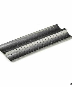 Stampo per Baguette Kinvara Grigio scuro Metallo Acciaio al carbonio 16 x 2,5 x 38 cm Pane (12 Unità)