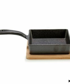 Padella per Servire Aperitivi Kinvara Marrone Grigio Legno 23,7 x 6,3 x 14 cm 14 x 6,3 x 23,7 cm Padella (12 Unità)