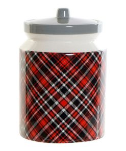 Barattolo DKD Home Decor Nero Rosso Grigio 15 x 15 x 22 cm