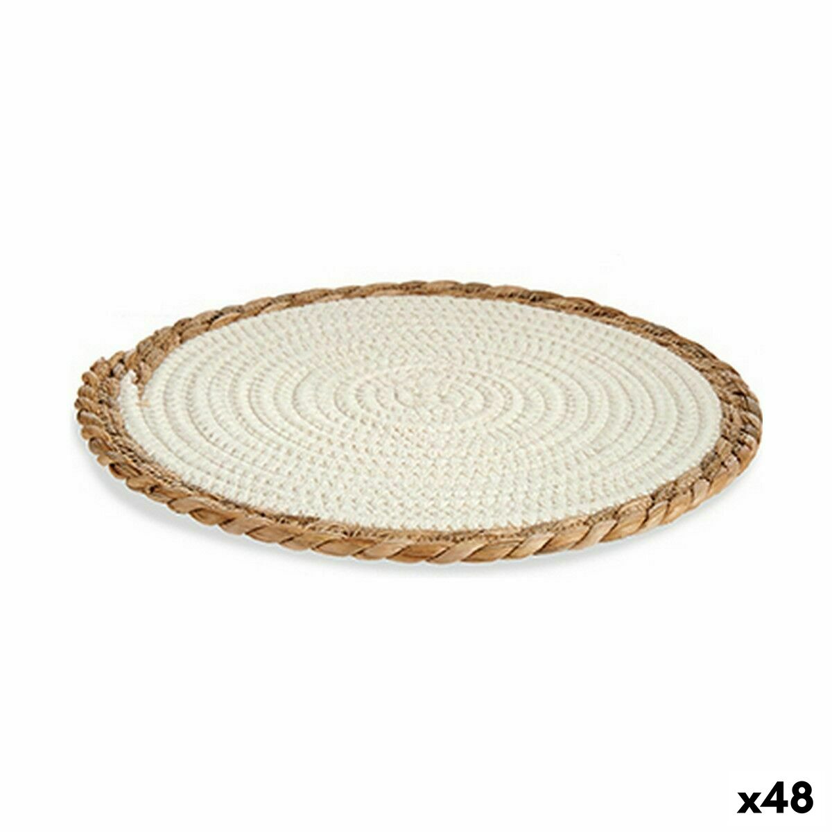 Sottopentola Gift Decor Bianco Naturale Fibra naturale 30 x 1 x 30 cm (48 Unità)