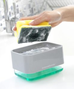Dispenser di Sapone 2 in 1 per Lavandino Pushoap InnovaGoods