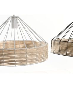 Lampadario DKD Home Decor 35 x 35 x 22 cm Nero Metallo Rattan 50 W (2 Unità)