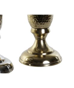 Vaso DKD Home Decor Dorato Argentato Alluminio 13 x 13 x 33 cm (2 Unità)