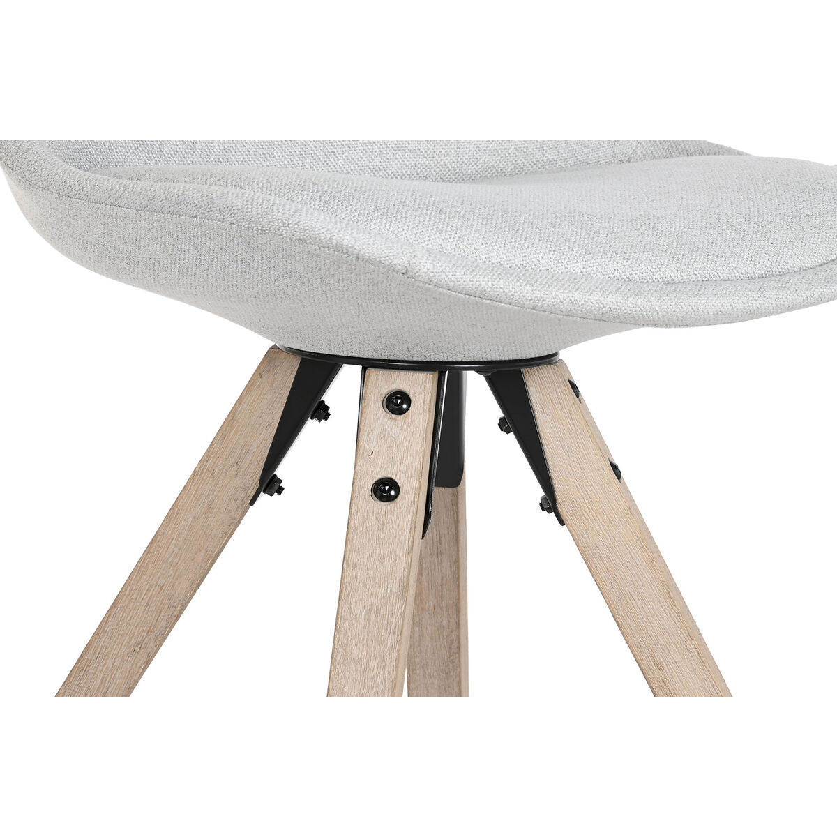 Sedia da Sala da Pranzo DKD Home Decor Poliestere Grigio chiaro Rovere (48 x 44 x 84 cm) - Image 5