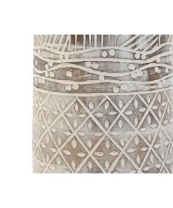 Vaso Home ESPRIT Bianco Naturale Legno di mango Coloniale 15 x 15 x 22,5 cm
