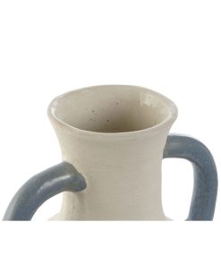 Vaso Home ESPRIT Azzurro Beige Ceramica Mediterraneo 15 x 15 x 25 cm