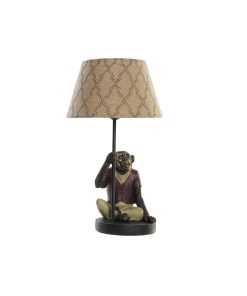 Lampada da tavolo DKD Home Decor Marrone Multicolore Coloniale 220 V 50 W Scimmia (27 x 25 x 44,5 cm)