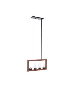 Lampadario DKD Home Decor 25W Cristallo Marrone Alluminio 220 V (52 x 10 x 30 cm)