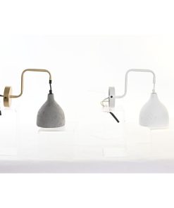 Lampada da Parete DKD Home Decor 14 x 27 x 26 cm Metallo Cemento Grigio scuro 220 V 50 W Moderno (2 Unità)
