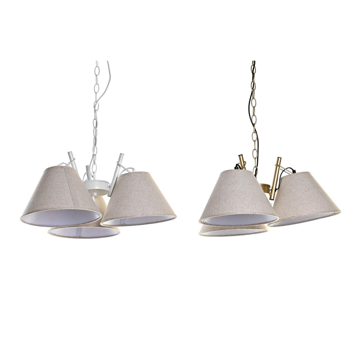 Lampadario DKD Home Decor 50 x 46 x 30 cm Dorato Metallo Bianco 50 W (2 Unità)