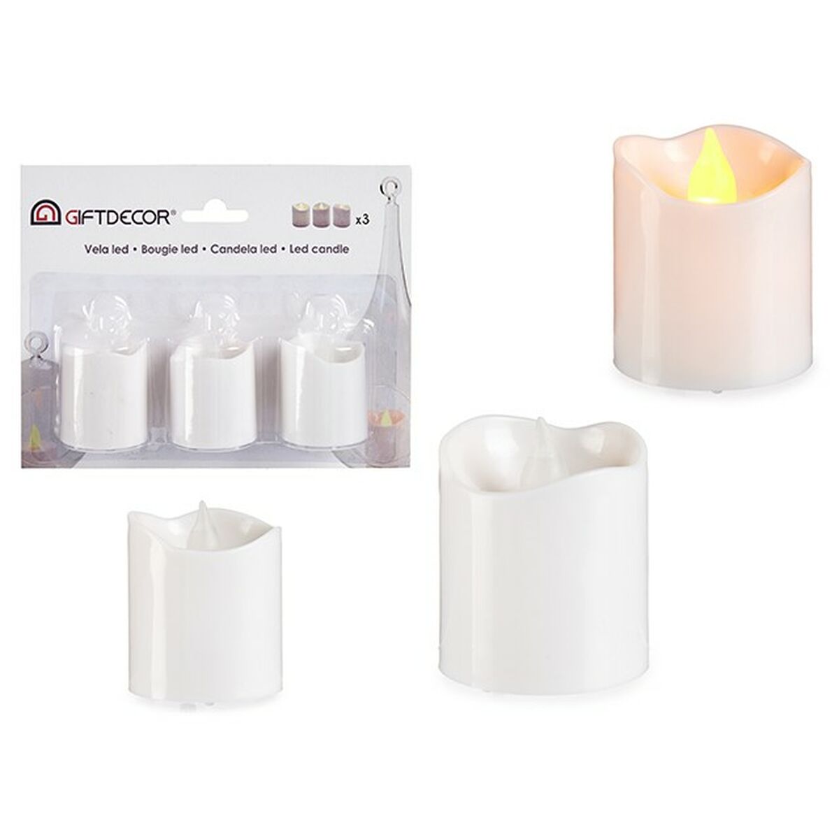 Set di Candele Gift Decor Bianco 18 x 14 x 4 cm 3,7 x 3,7 x 5 cm (12 Unità)