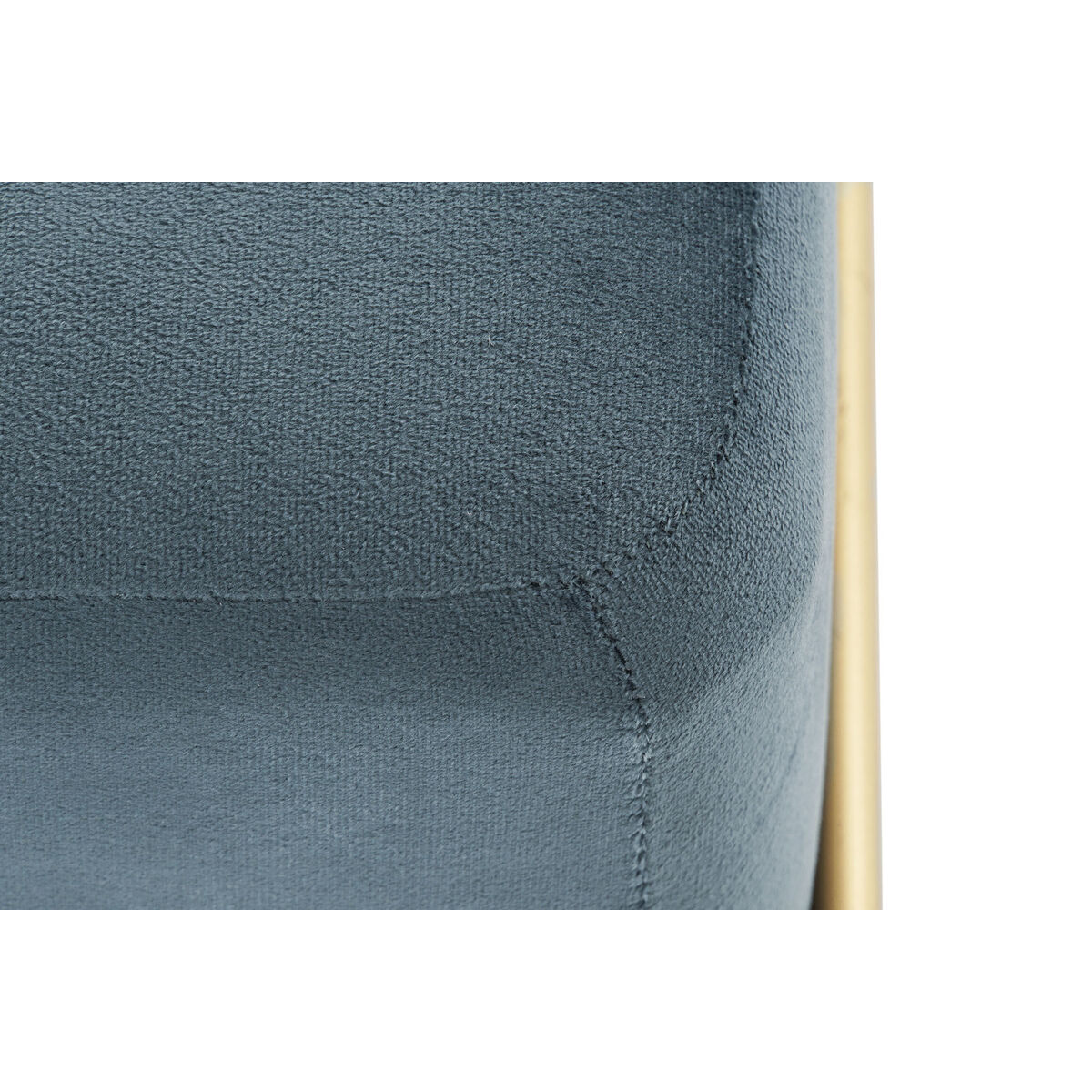 Panca DKD Home Decor Schiuma Azzurro Dorato Metallo Poliestere Velluto Legno MDF (80 x 80 x 42 cm) - Image 2