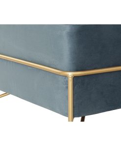 Panca DKD Home Decor   Schiuma Azzurro Dorato Metallo Poliestere Velluto Legno MDF (80 x 80 x 42 cm)