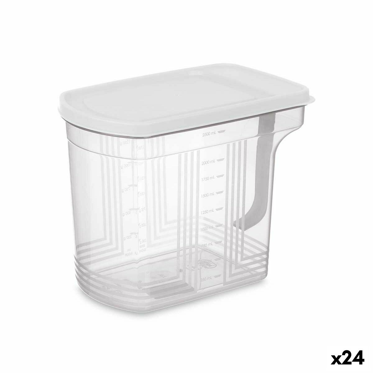 Contenitore per Conservare gli Alimenti Kinvara Grigio Trasparente 2,5 L 20,5 x 17 x 13 cm (24 Unità)