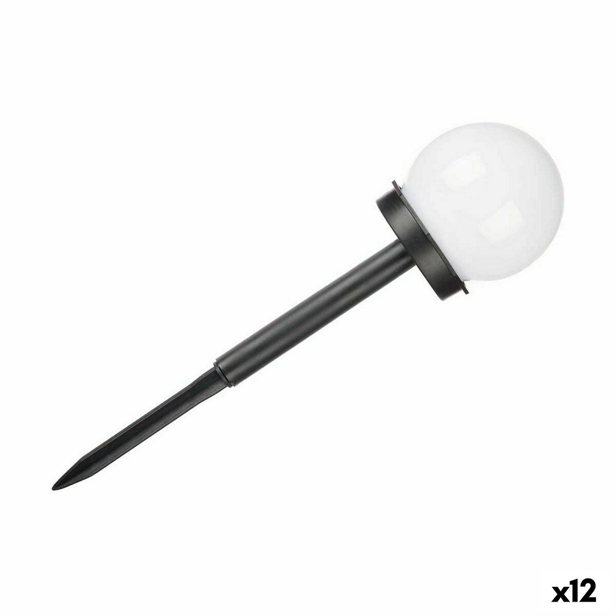 Faro Ibergarden Bianco Nero Plastica 10 x 34,5 x 10 cm 10 x 24,5 x 10 cm Sfera Ricarica a luce solare (12 Unità) - Image 3