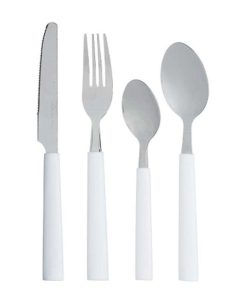 Set di Posate Kinvara Bianco Argentato Acciaio inossidabile Plastica 22,5 x 37,5 x 4,5 cm 23 x 38 x 5 cm (6 Unità)