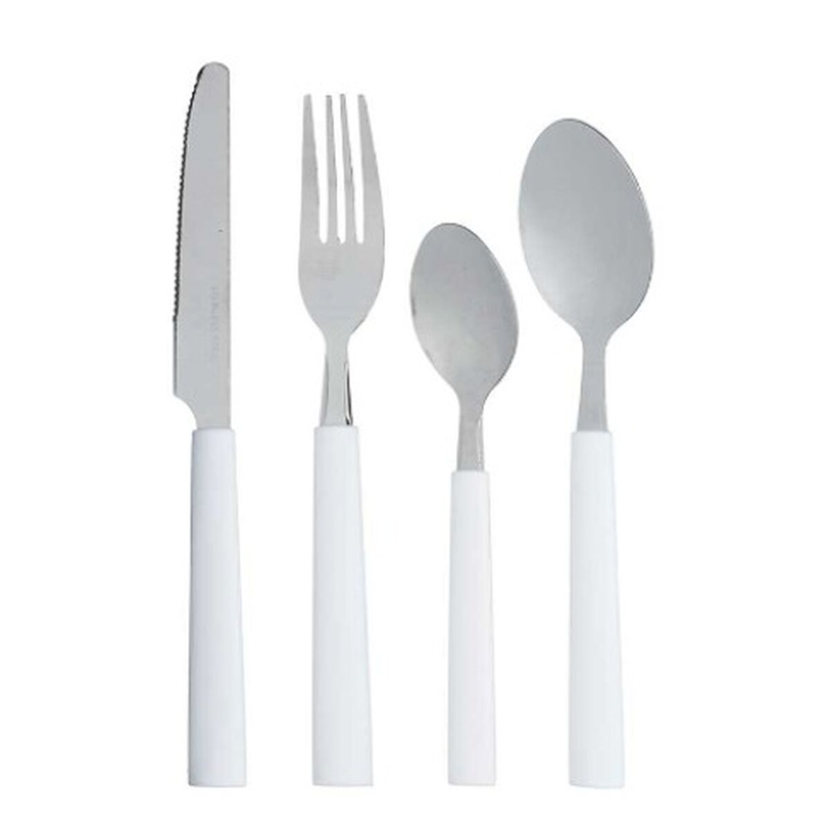 Set di Posate Kinvara Bianco Argentato Acciaio inossidabile Plastica 22,5 x 37,5 x 4,5 cm 23 x 38 x 5 cm (6 Unità)