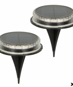 Set di picchetti solari da giardino Aktive 2 Pezzi Plastica 12 x 13,5 x 12 cm (6 Unità )