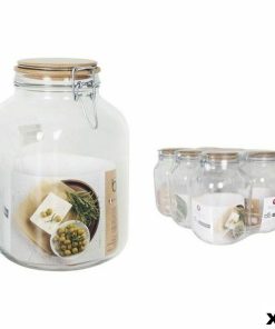 Barattolo Borgonovo Ermetico 3,1 L Bambù 13 x 13 x 24 cm (6 Unità)
